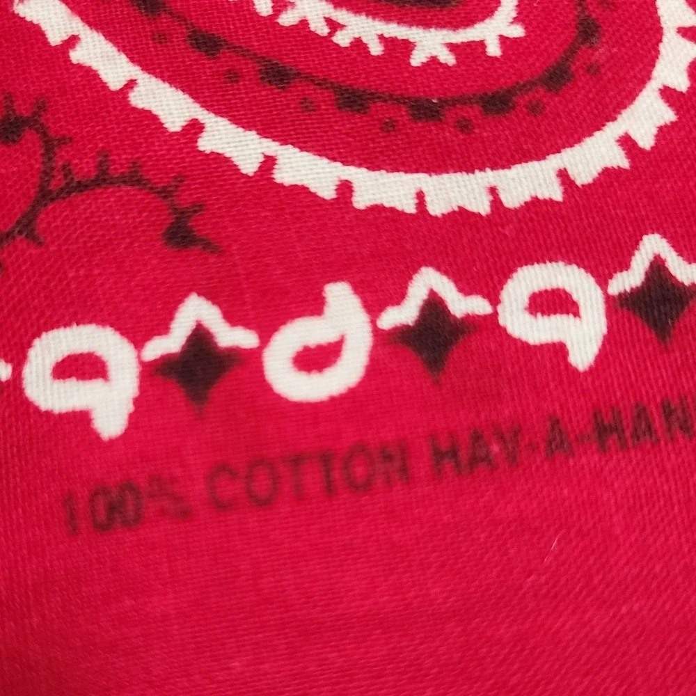 Hav-A-Hank Red Paisley Bandana 100% Cotton Made in USA RN 15187 Square Scarf
